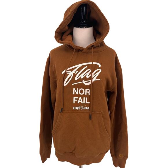 Flag Nor Fail Brown Unisex Hoodie Sweatshirt Size XS - Picture 1 of 8